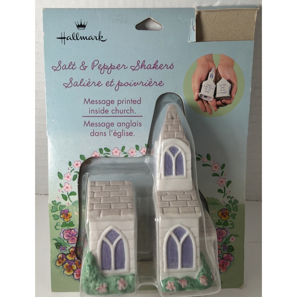 Vintage Church Rectory Steeple Hallmark Village Novelty Salt and Pepper Shakers